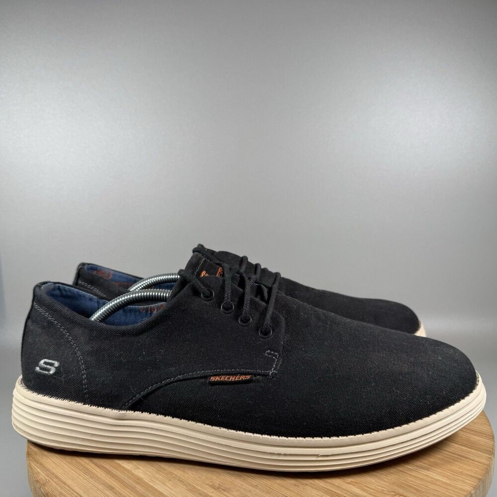 Skechers Relaxed Fit Status Borges Canvas Shoes Mens 13 Black‎